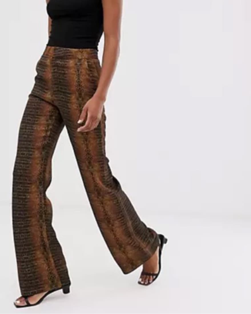 Snakeskin Print Pants - Image 1