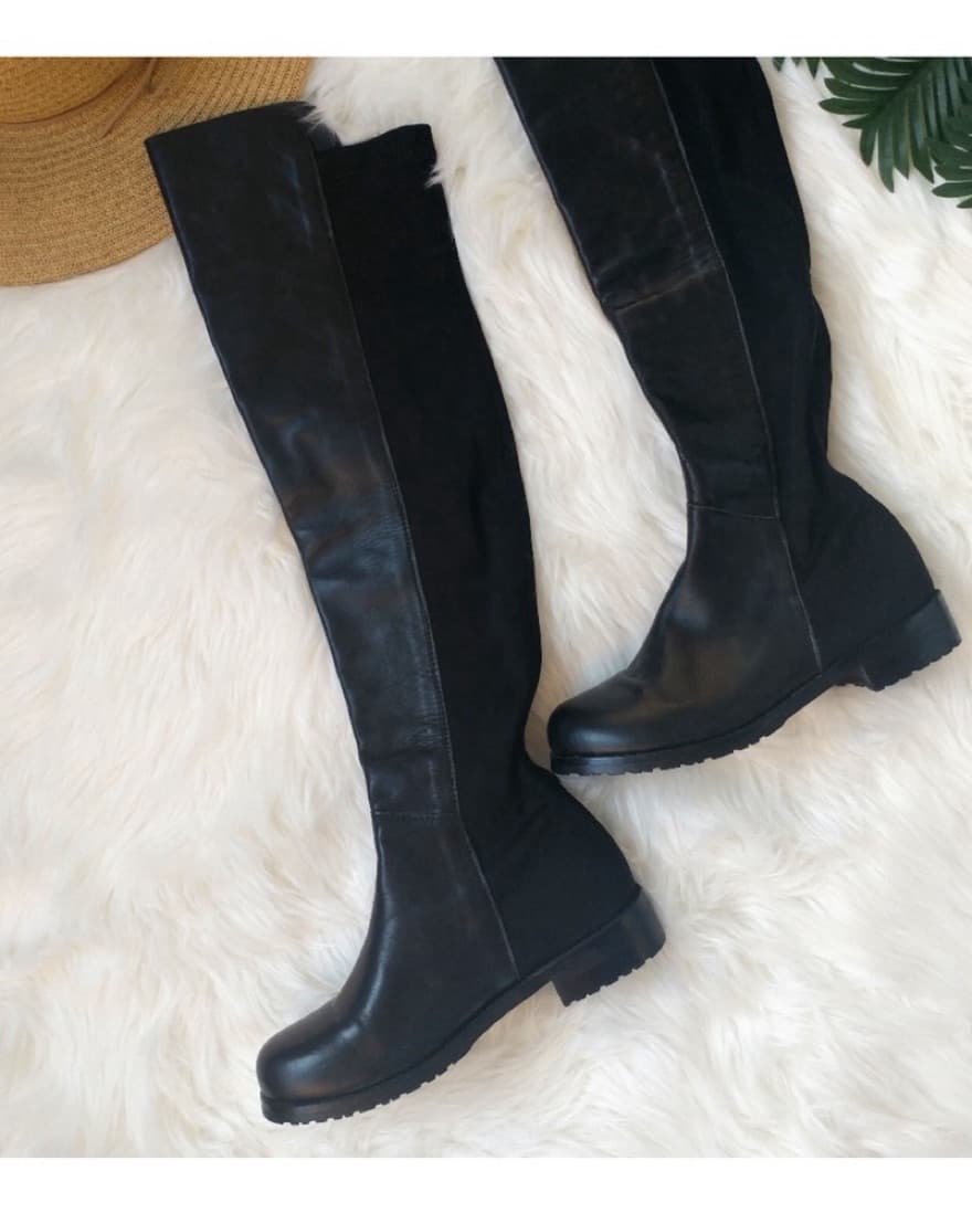 Stuart Weitzman 5050 Black Leather Boots - Image 2