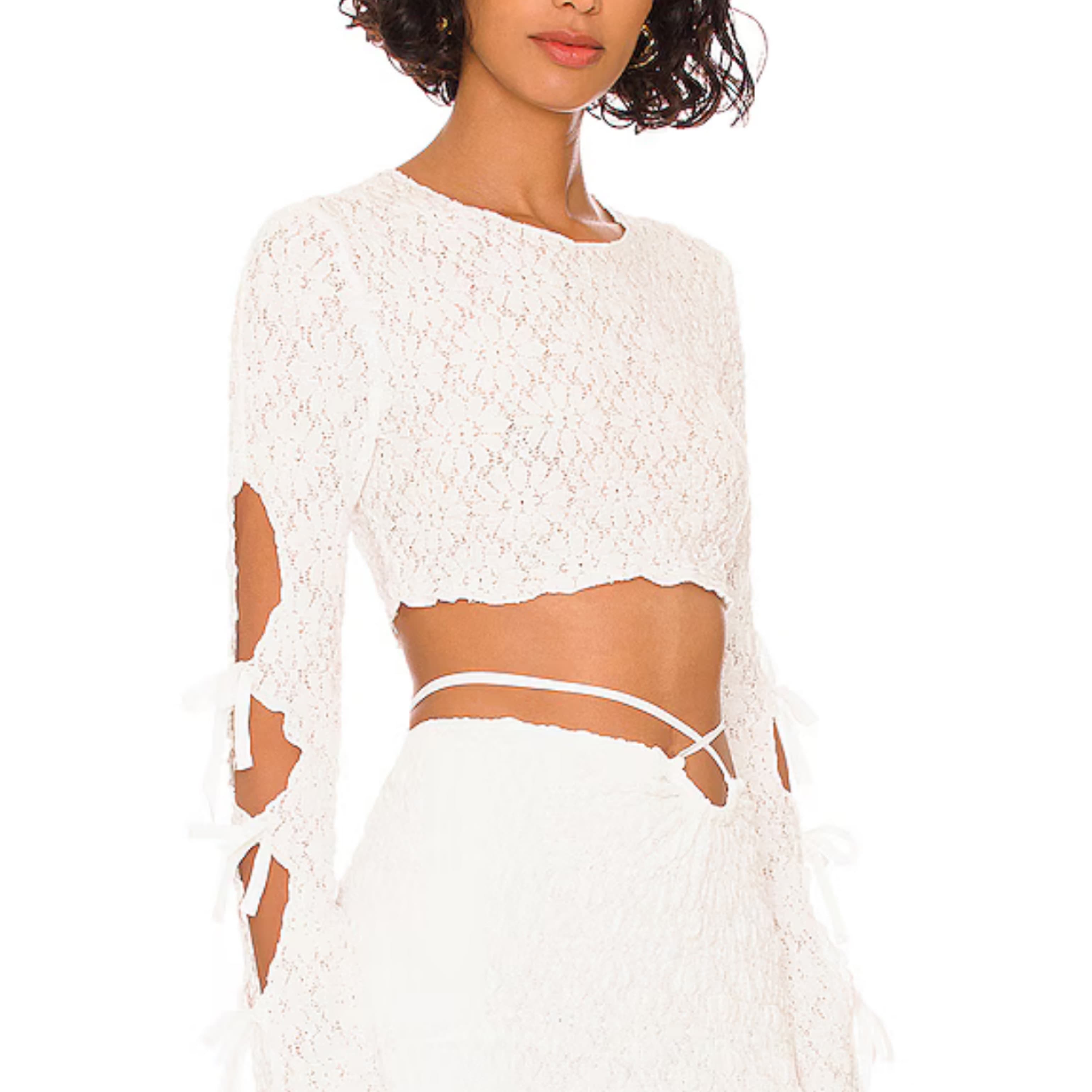 Dianne Crop Top in Ivory Tularosa - Image 2