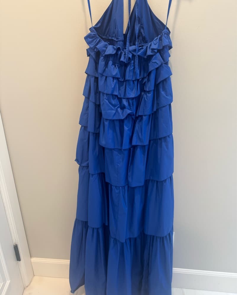 STAUD Ripley Tiered Dress Lapis Blue - Image 6