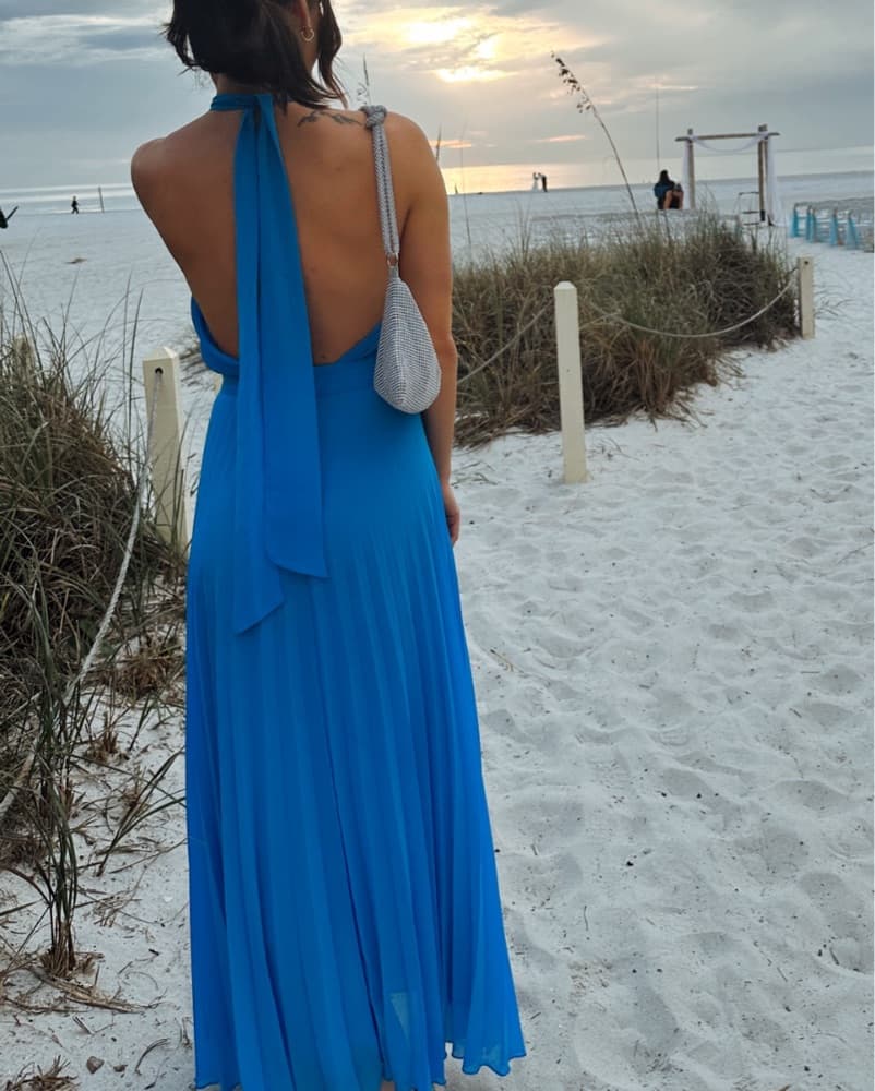 Zara Blue Halter Dress  - Image 2