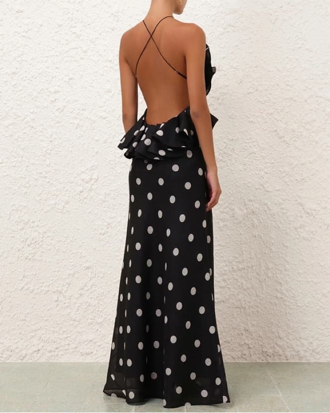 Zimmermann Backless Black & White Gown - Image 5