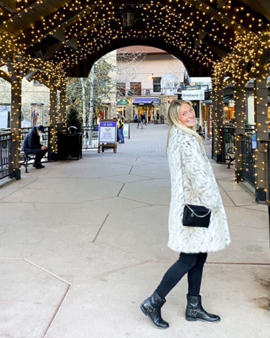 Snow Leopard Faux Fur Midi Coat - Image 2