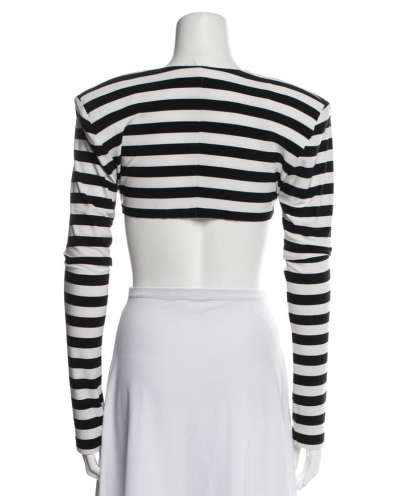 Norma Kamali Striped Crop Top - Image 4