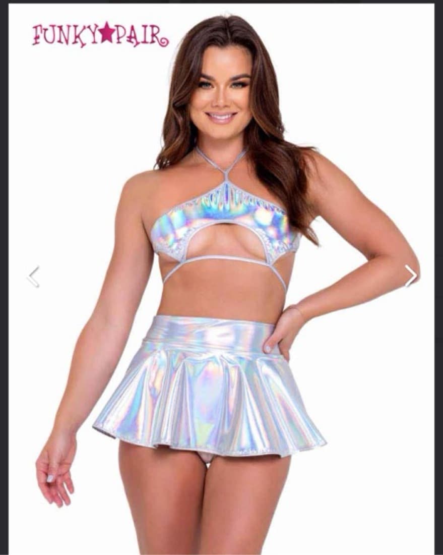 Holographic Dance Micro Flared Skirt - Image 1