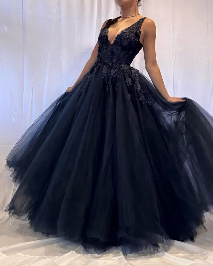 Navy Blue Jovani Ball Gown, Prom Dress - Image 1
