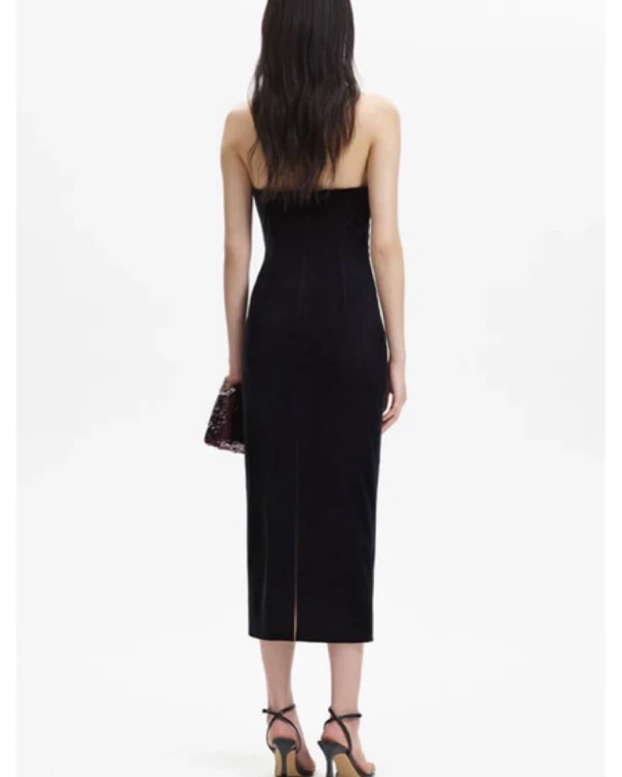 Self Portrait Elegant Velvet Midi Dress - Image 3