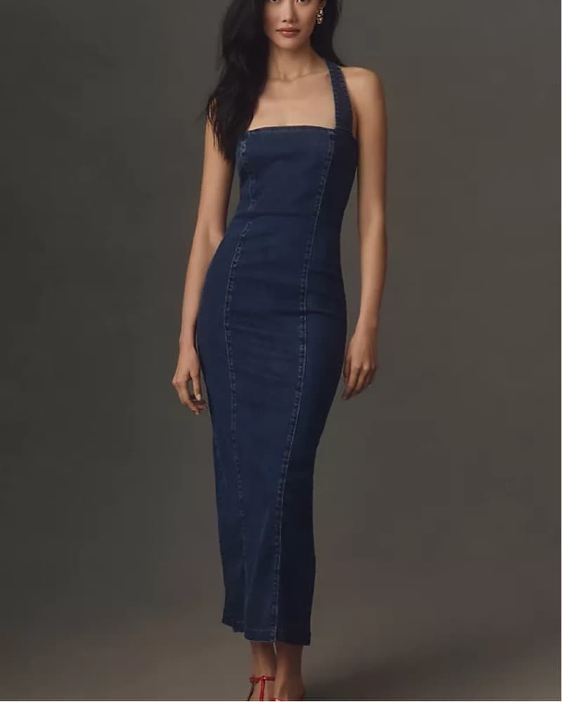 Halter Denim Dress - Image 3
