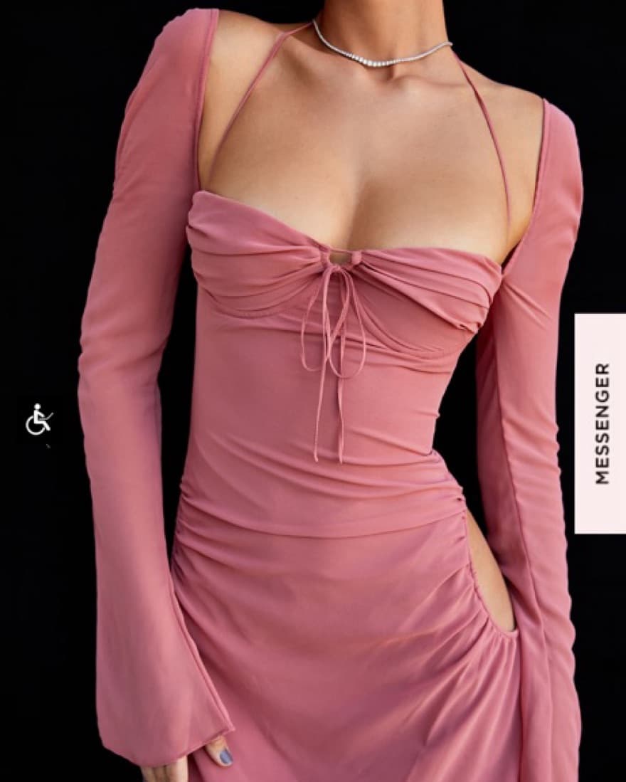 HOCB Baby Pink Cutout Halter Mini Dress - Image 4