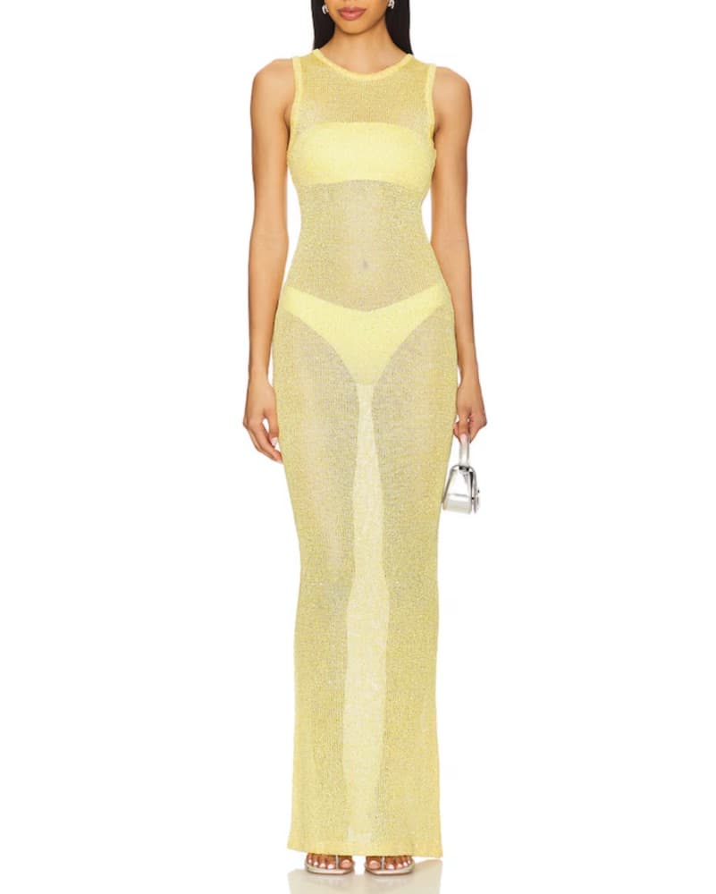 Superdown Alix Maxi Dress in Baby Yellow - Image 1