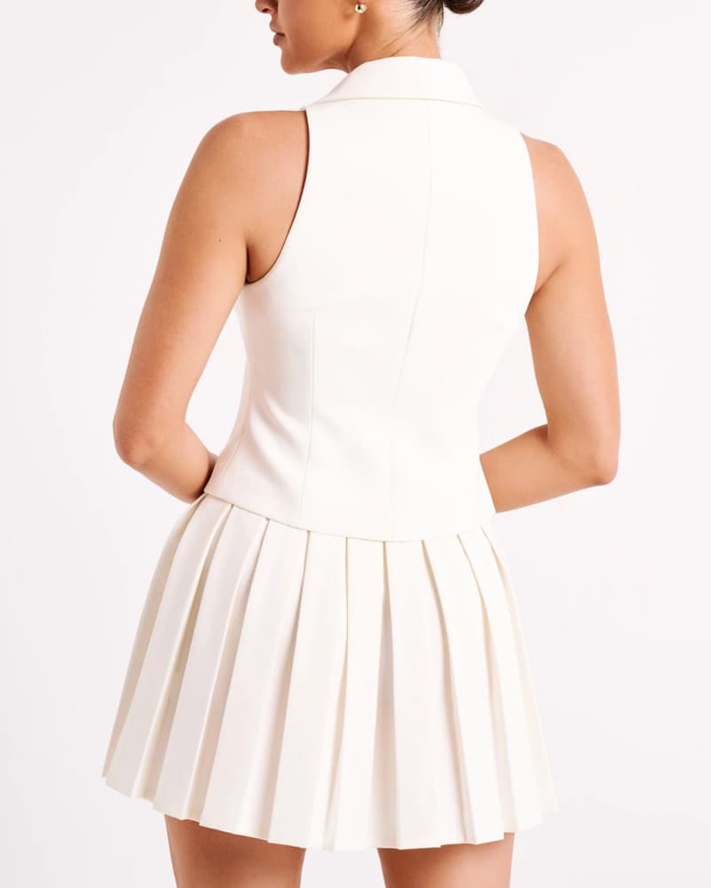 Meshki White Pleated Set  - Image 4