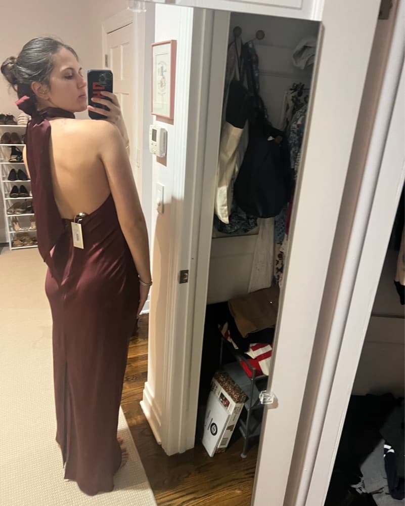 Ramy Brook Tatiana High Neck Satin Gown - Image 3