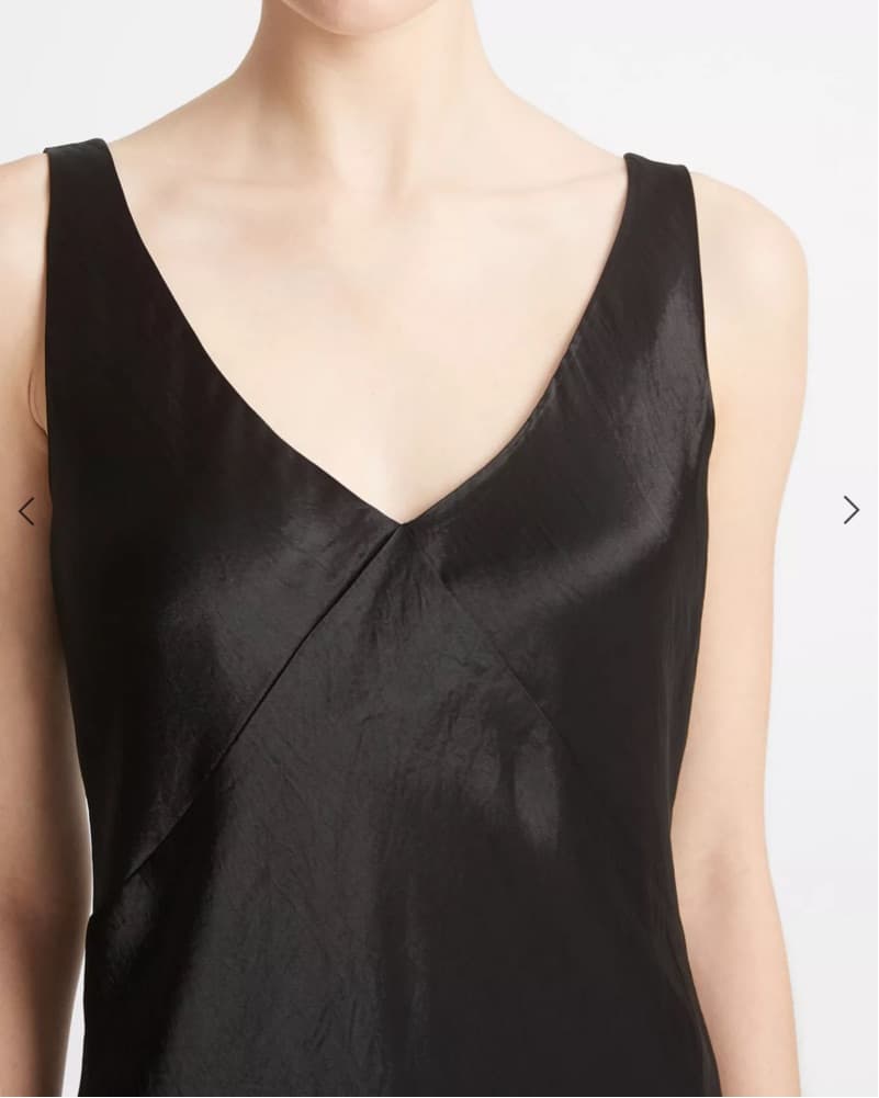 Vince Satin V-Neck Maxi Slip Dress - Image 2