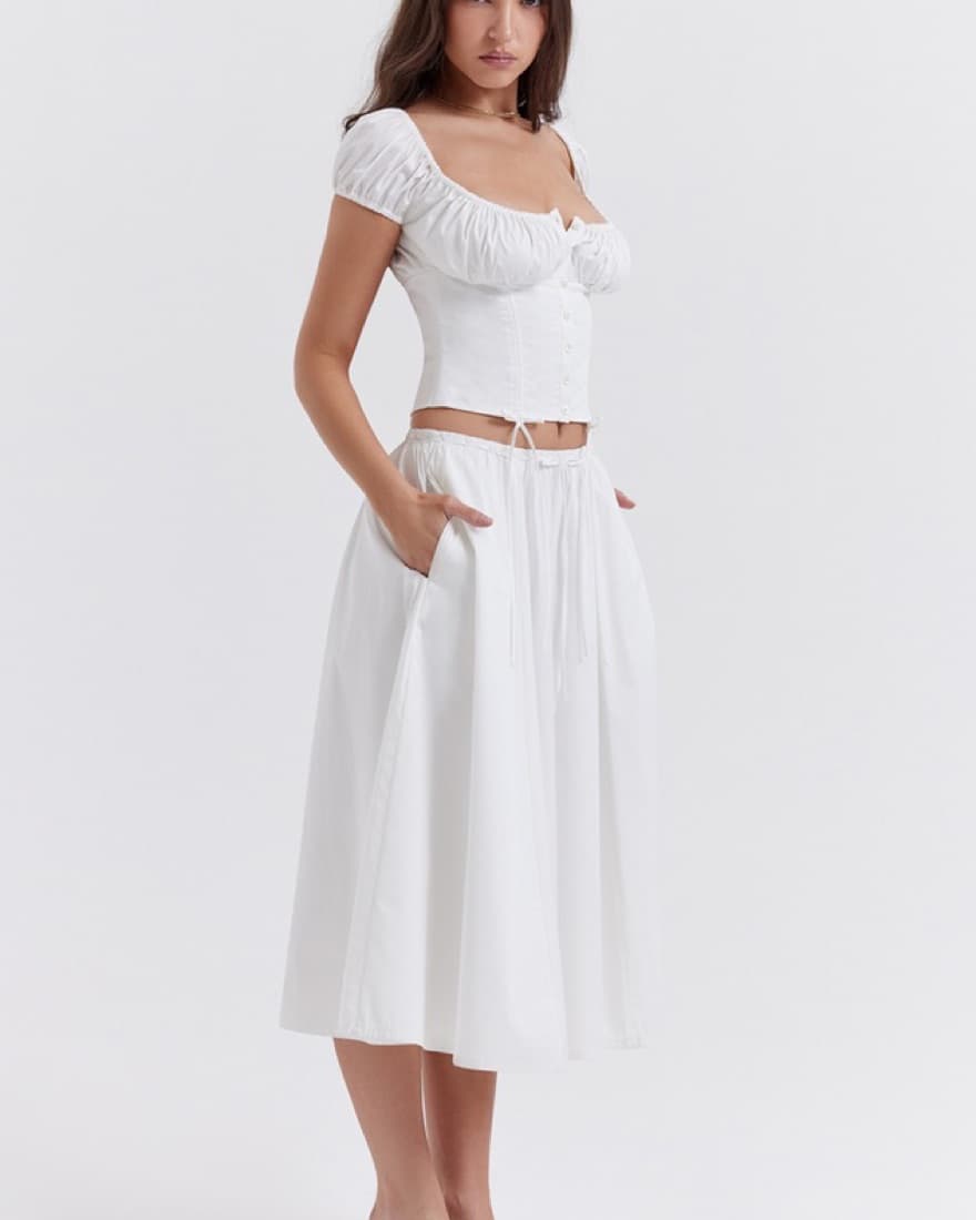 House of CB Cora white skirt/ corset set - Image 2