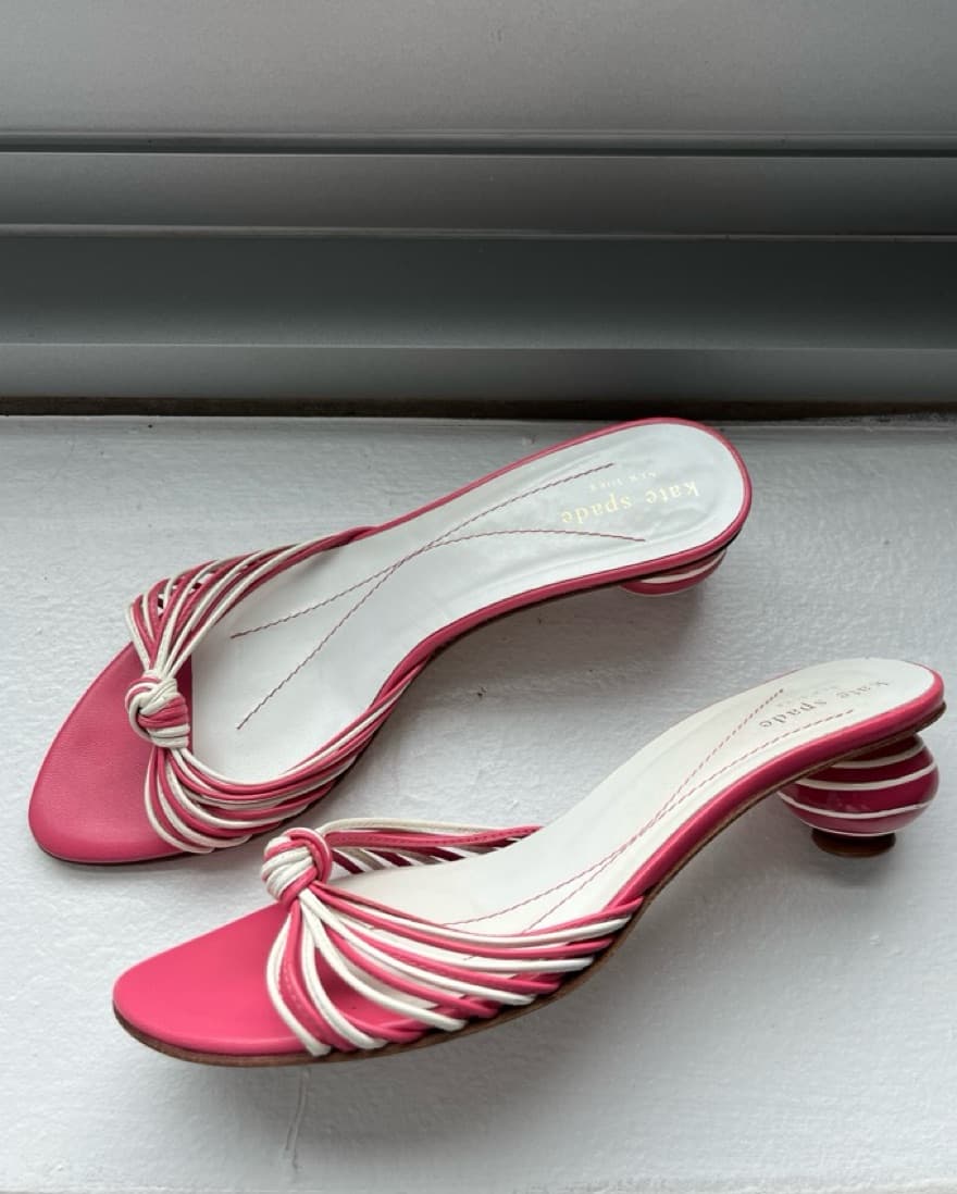 Pink and White Kitten Heels - Image 5