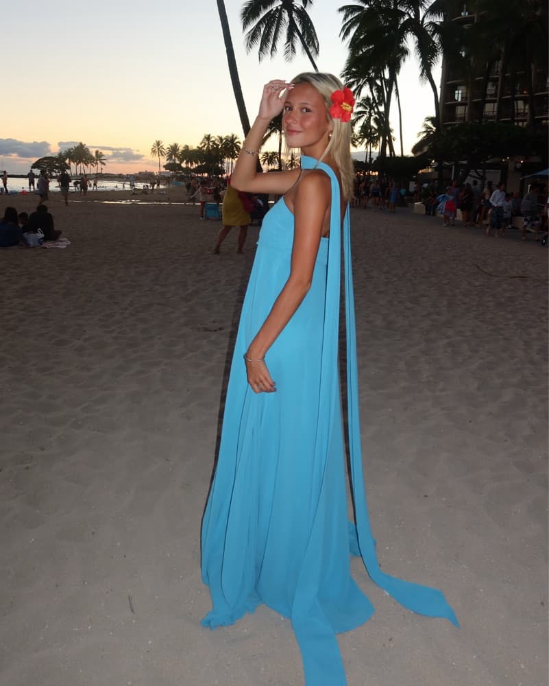 Coco Lillys Cooper Scarf Gown Blue - Image 2