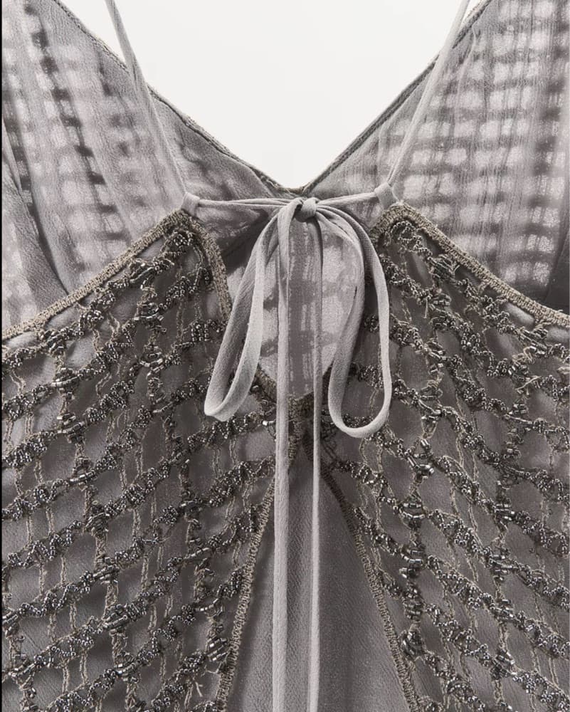 Beaded Georgette Dress - Zara - Image 6