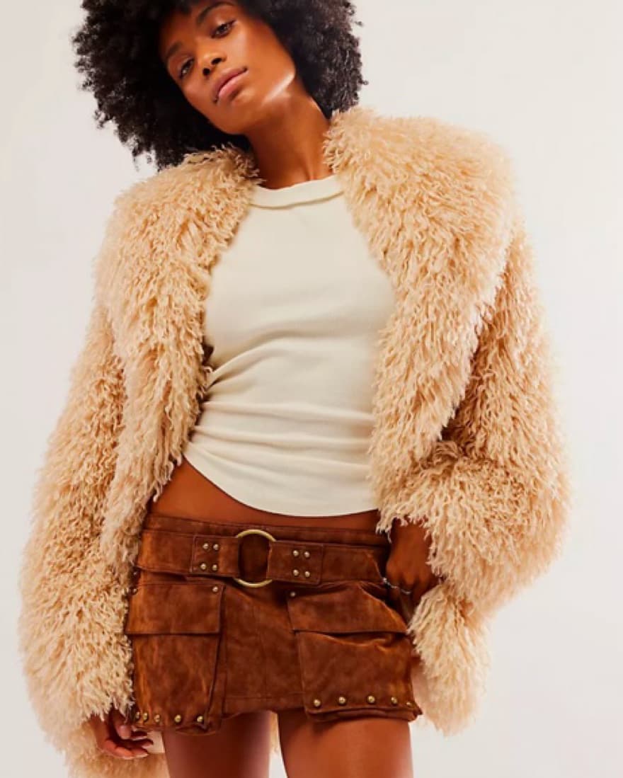 Free People Brown Suede Mini Shorts - Image 4