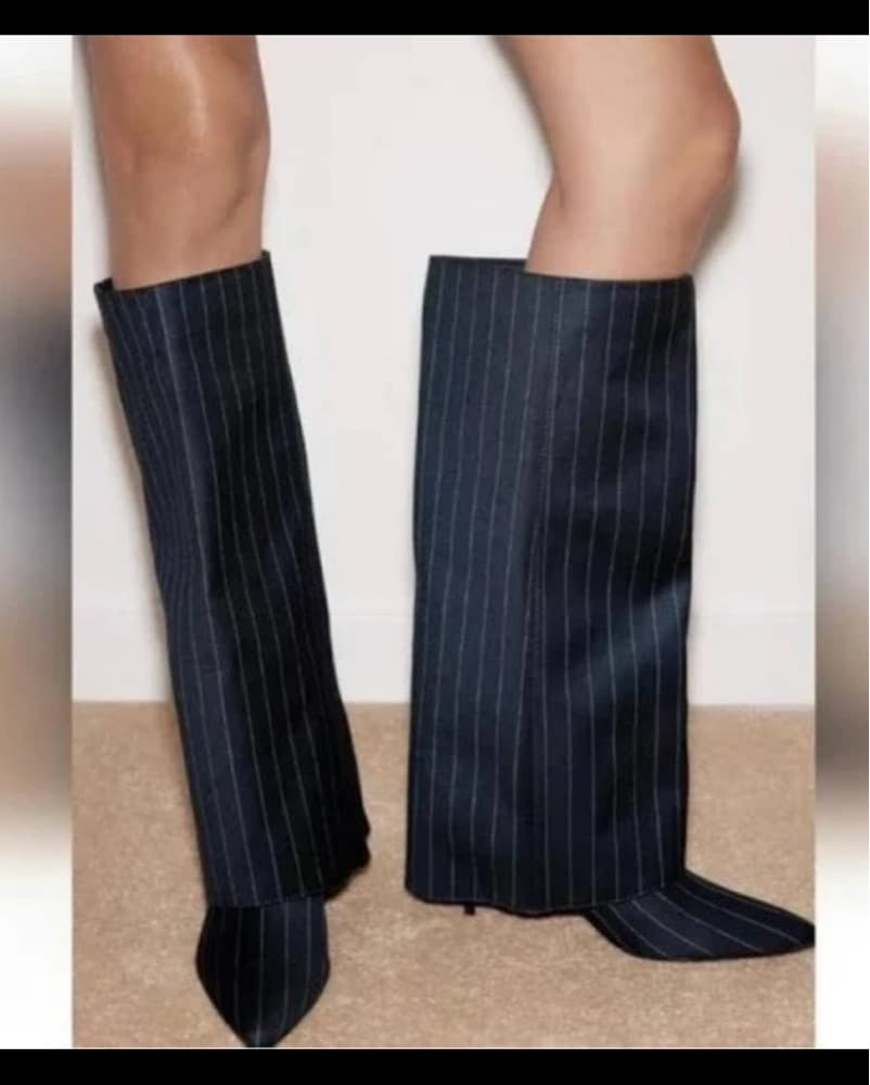 Navy Pinstriped Boors  - Image 1