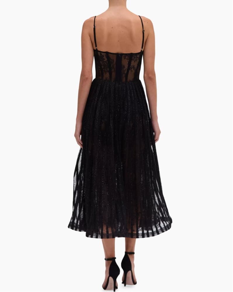 PatBO Tulle Bustier Midi Dress - Image 4