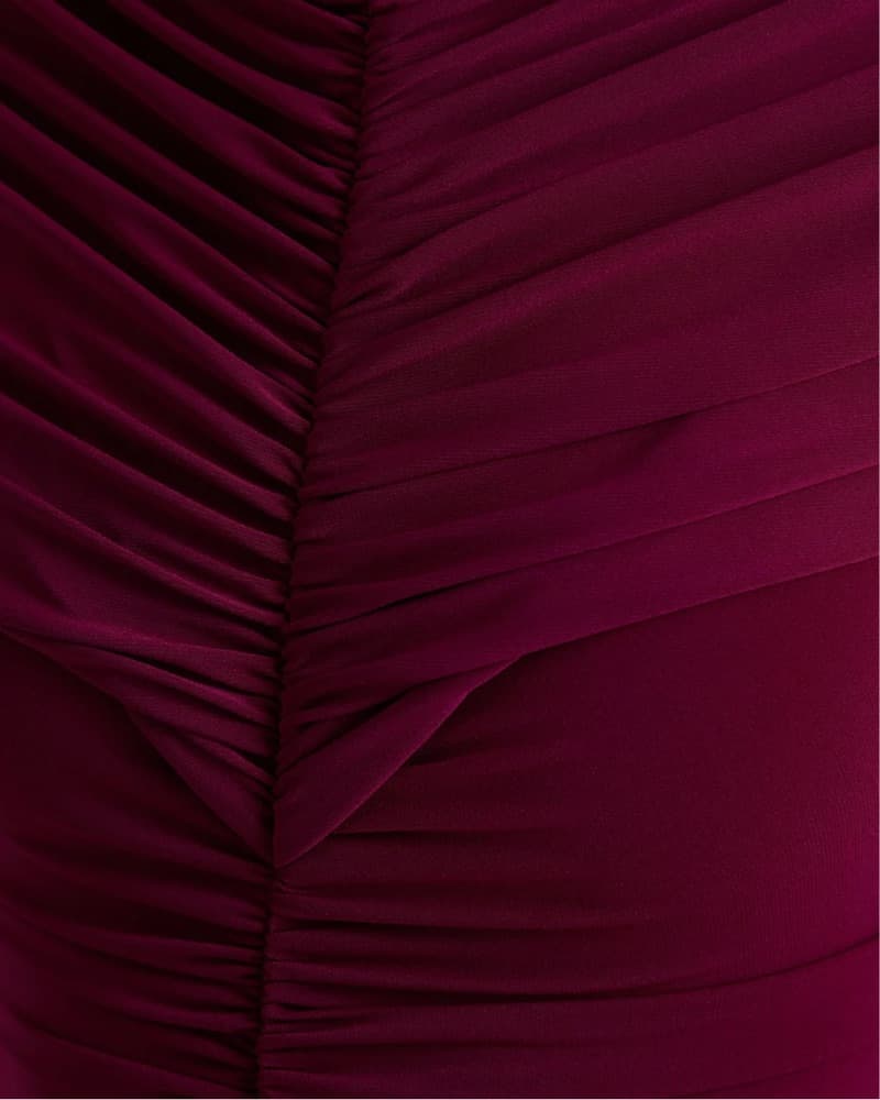 AZARIA Burgundy High-Neck Maxi Dress Wit - Image 4