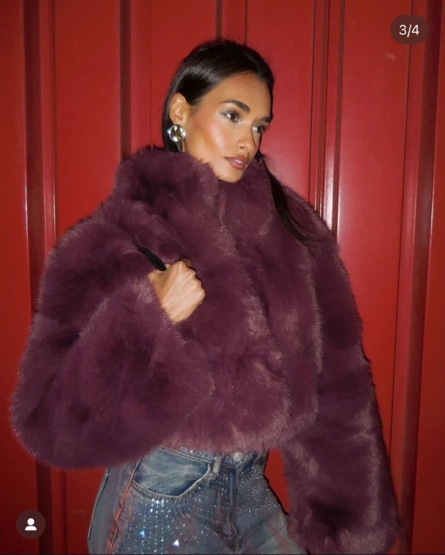 Alo Cropped Faux Fur Coat (black) - Image 1