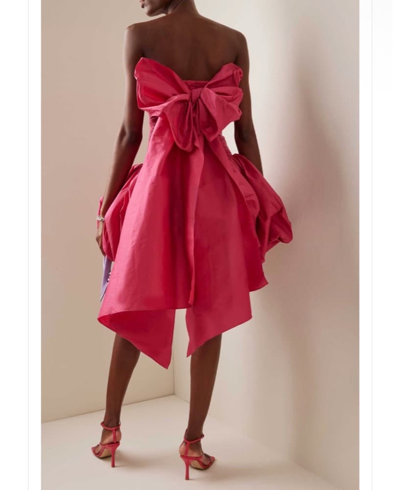 AJE Piacere Strapless Bow Pink Dress - Image 5