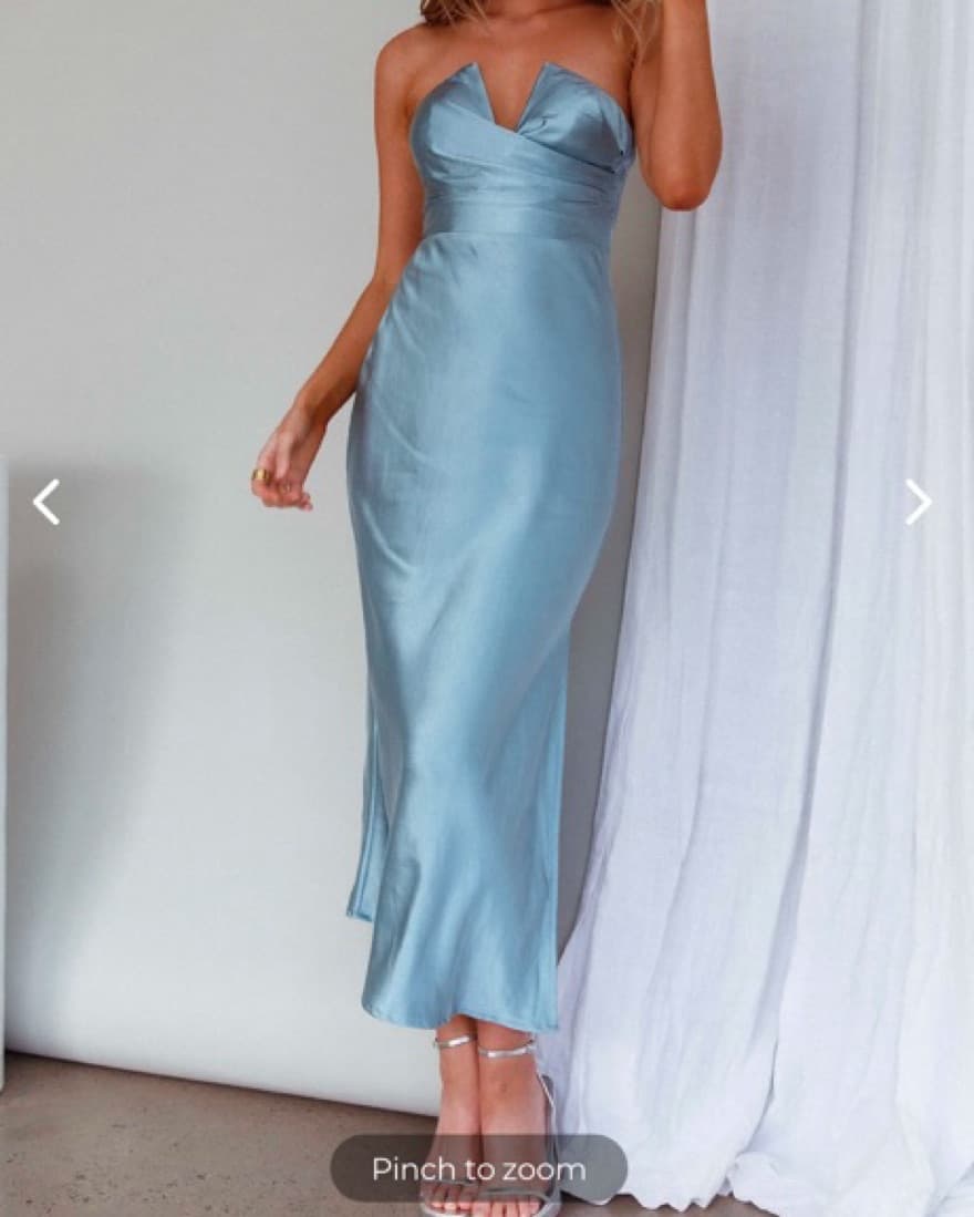 Elegant Strapless Satin Midi Dress - Image 1