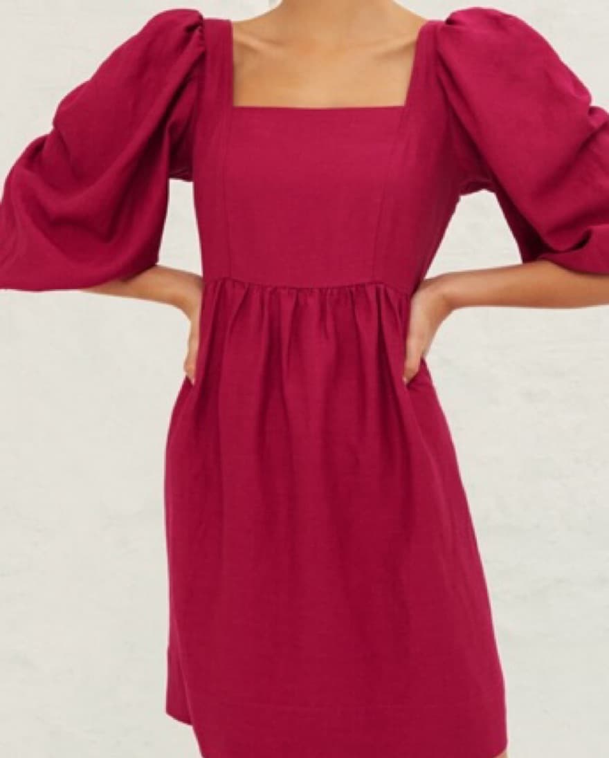 Ba&sh Fuchsia Puff Sleeve Dress - Image 4