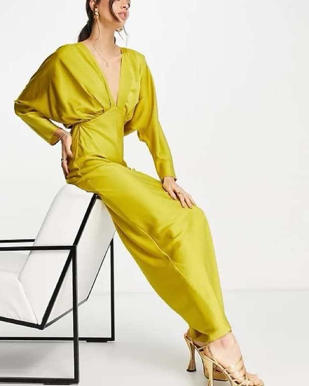 ASOS DESIGN Satin Plunge Maxi Dress - Image 4