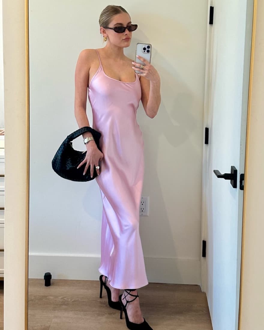 Zara Midi Pink Silk Dress - Image 3