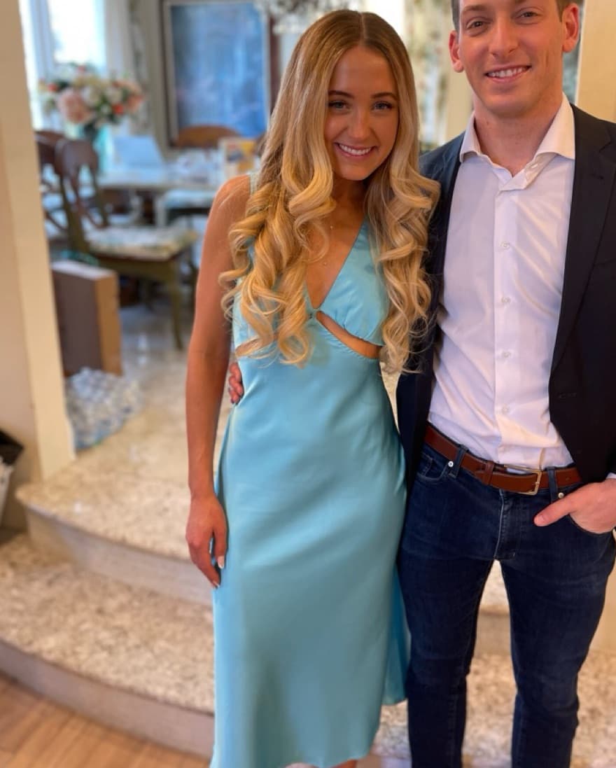 Turquoise Midi Dress With Cut-Outs - Image 1