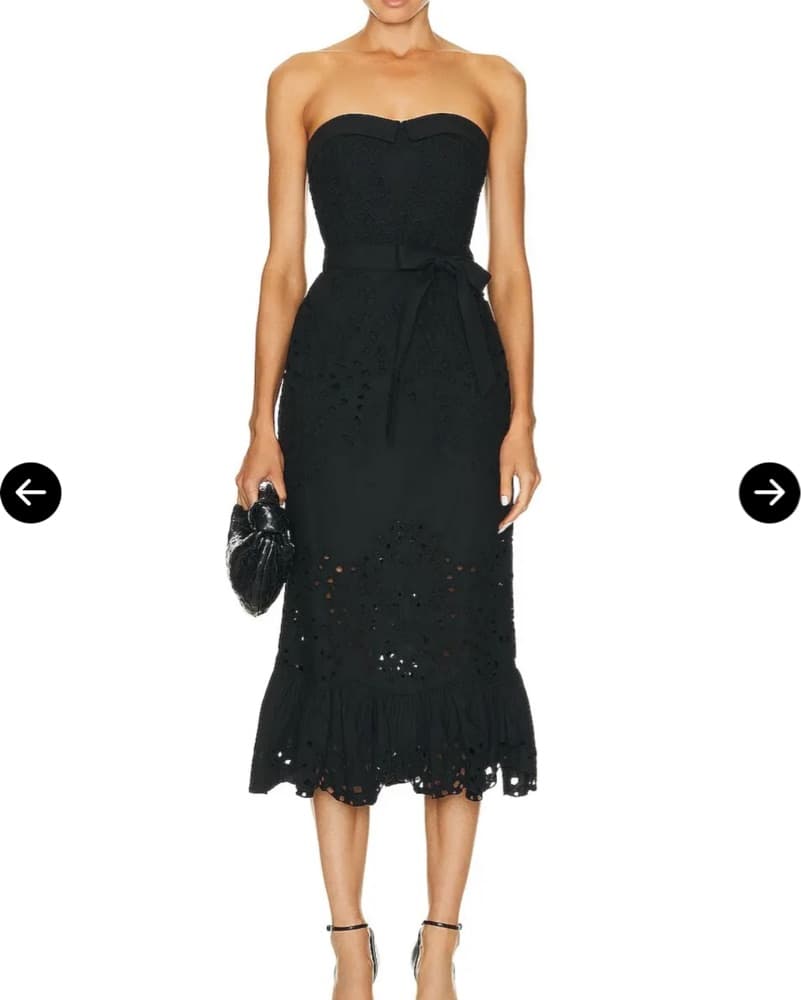 Hemant And Nadita Black Midi Dress - Image 1