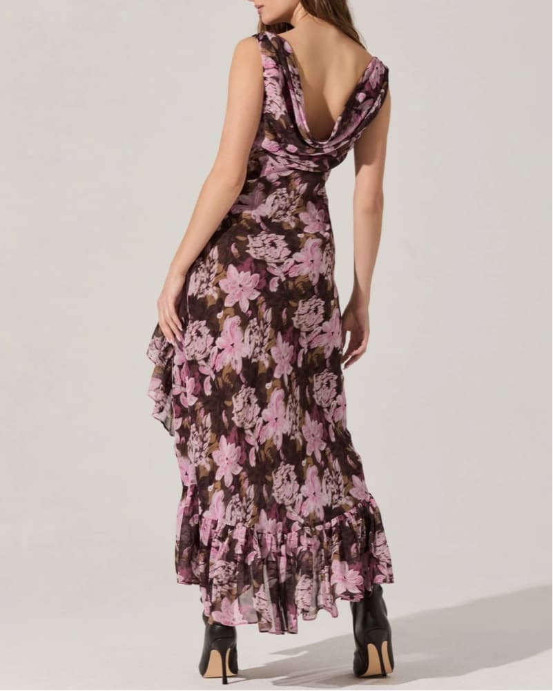 ASTR The Label Pink & Brown Floral Dress - Image 3