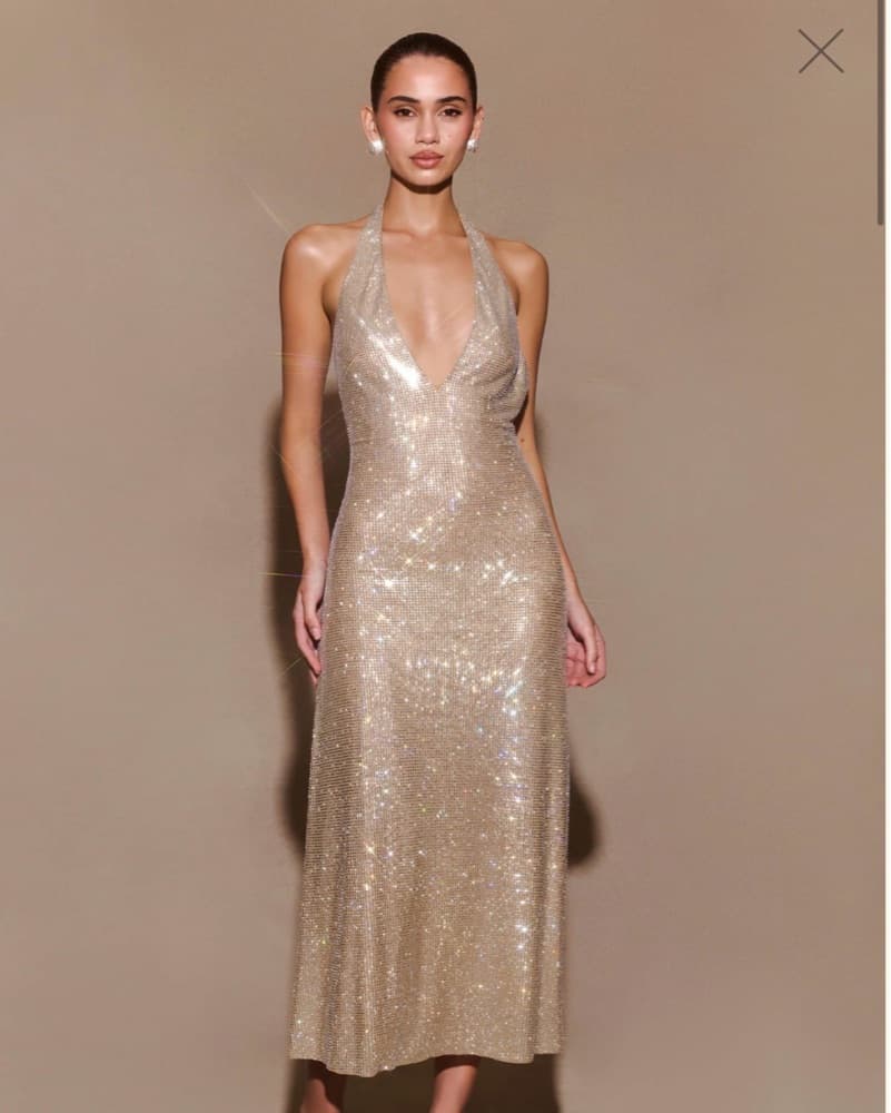 Embellished Sparkly Long Dress - Image 1