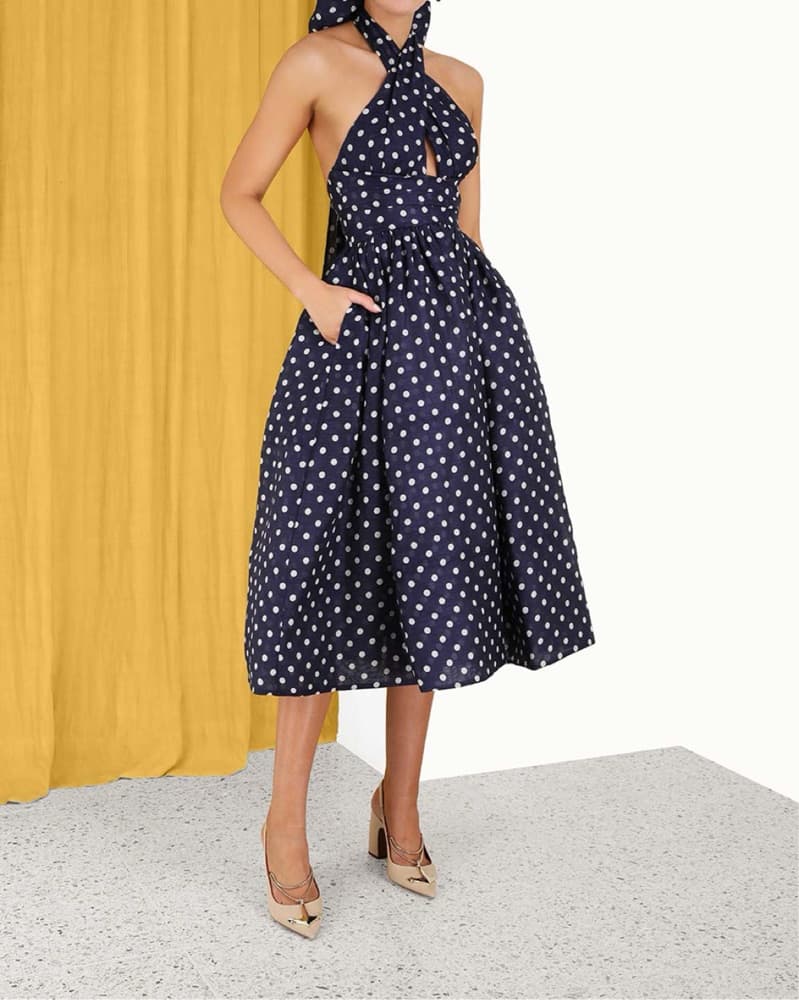 Zimmermann High Tide Halter Linen Dress - Image 2