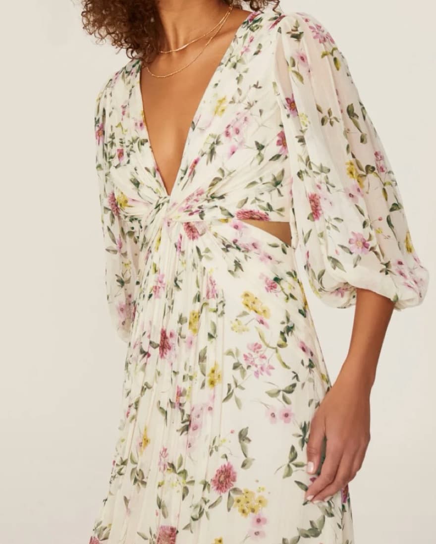 ML Monique Lhuillier Floral Maxi Gown - Image 1