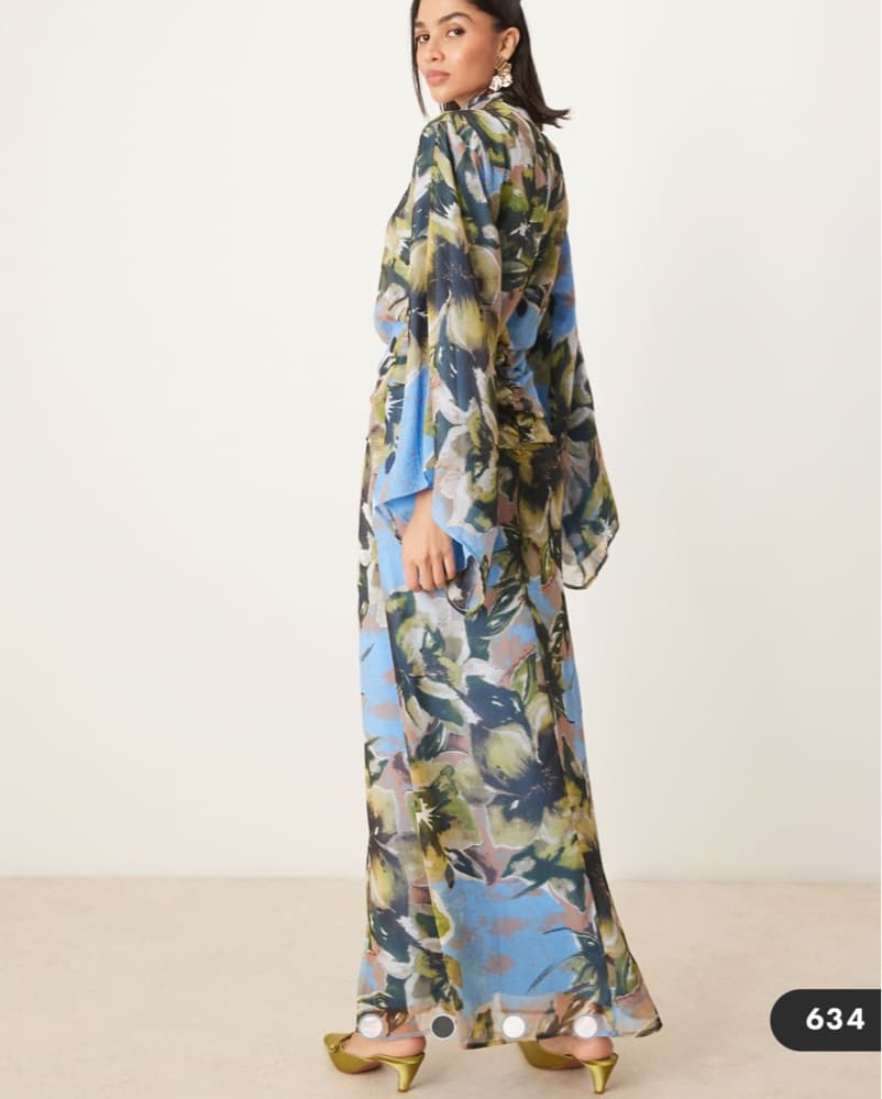 ASOS DESIGN volume sleeve maxi dress - Image 2