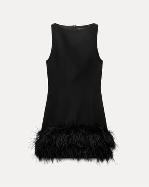 Zara  STRETCHY FEATHER DRESS - Image 1