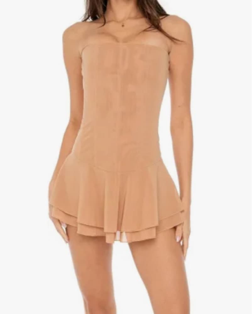 Are You Am I Beige Corset DRESS Xs - Image 1