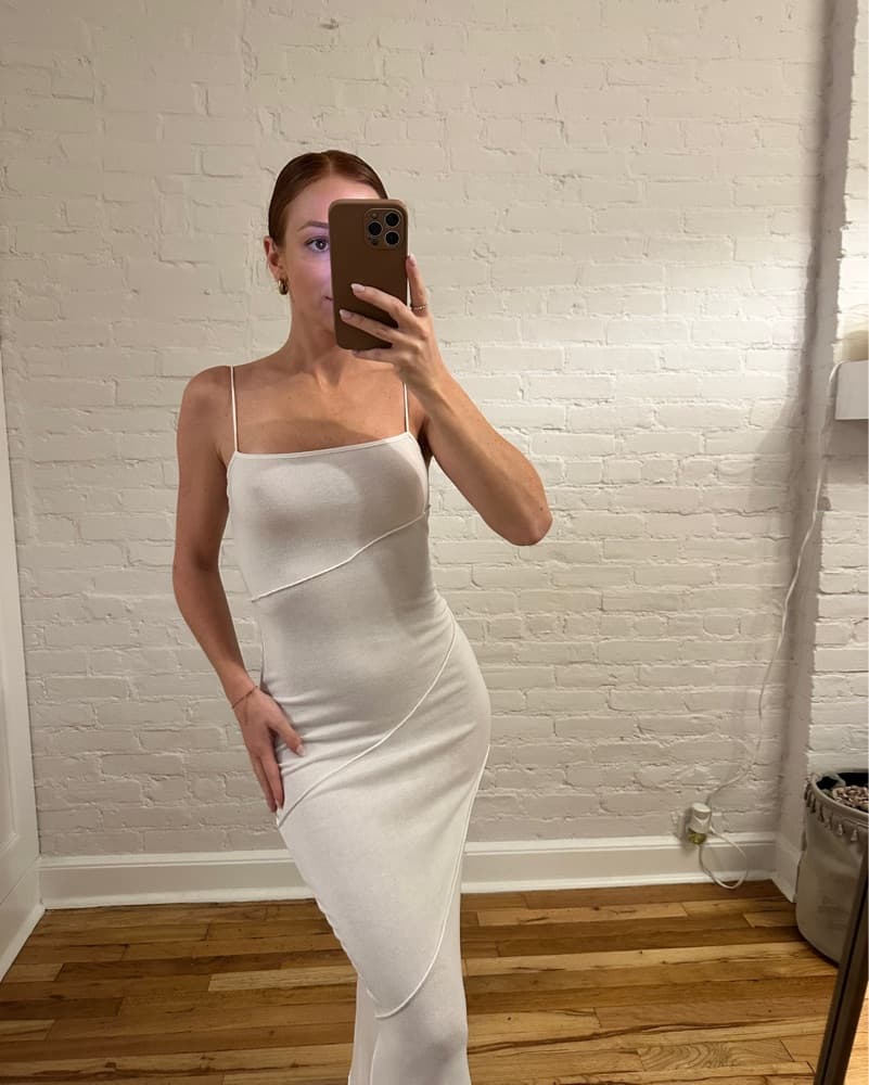 White Cotton maxi Dress - Image 3