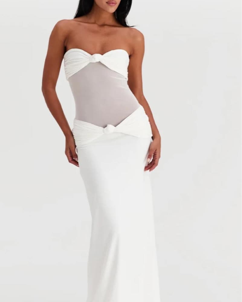 White Mesh Maxi Dress  - Image 4