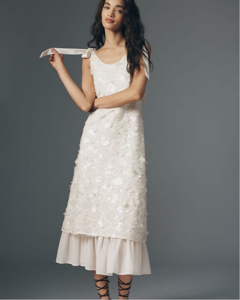 En Saison Emryn Sequin A-line Bow Midi - Image 1