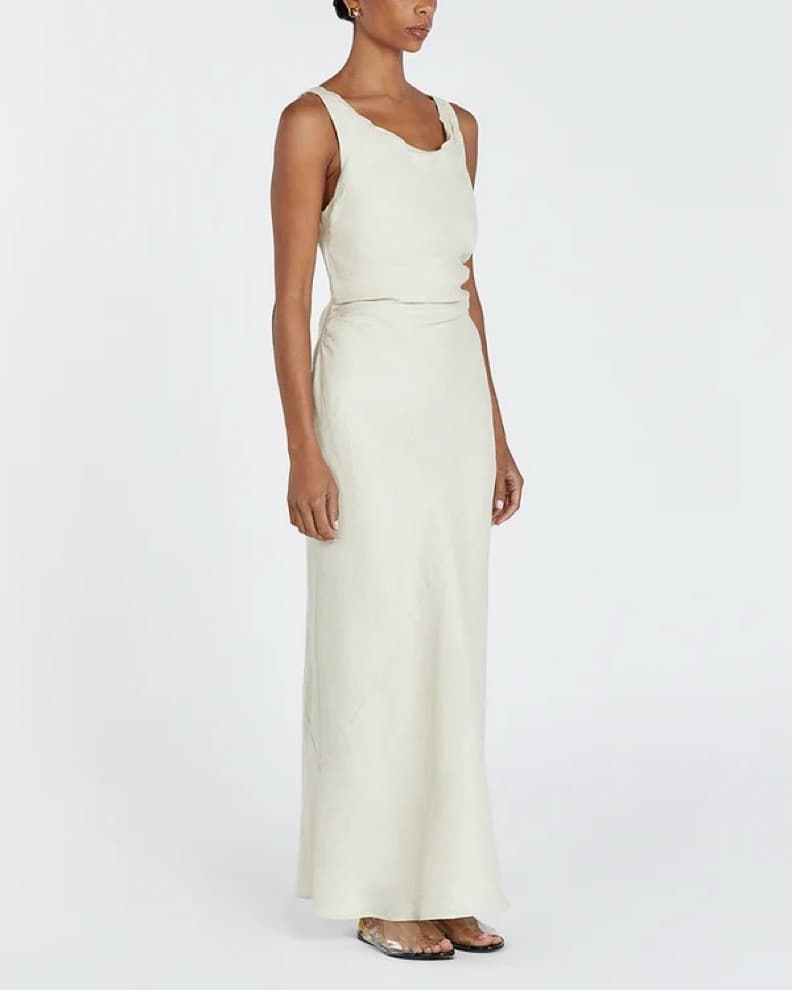CARLA PUTTY LINEN COWL MAXI DRESS - Image 5