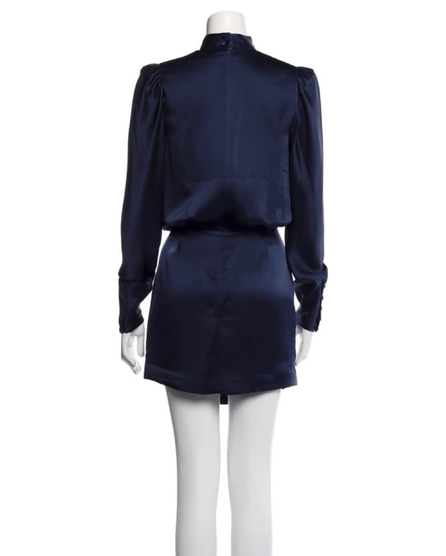 Frame Navy Silk Dress - Image 3