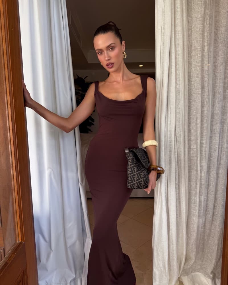 TigerMist chocolate Brown Backless Dress - Image 3