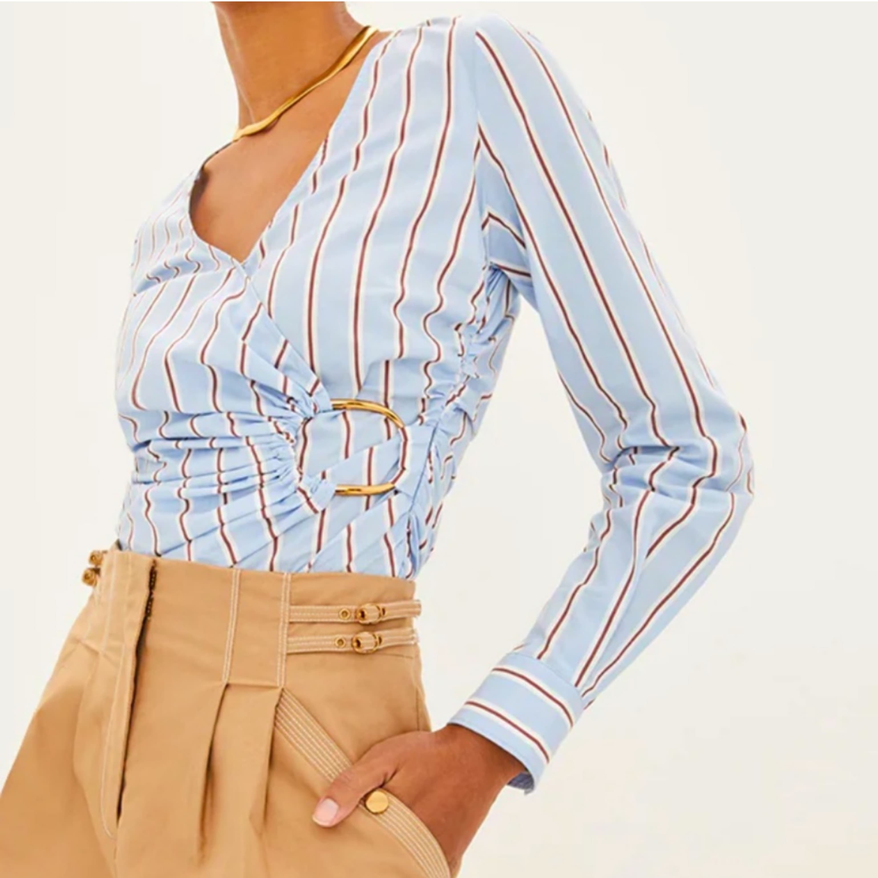 Veronica Beard Ozzie Striped Top - Image 1