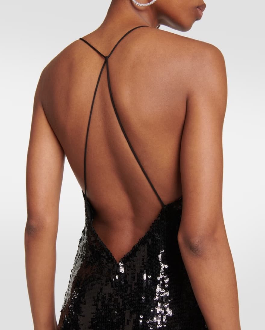 NILI LOTAN Black Sequin Gown - Image 6