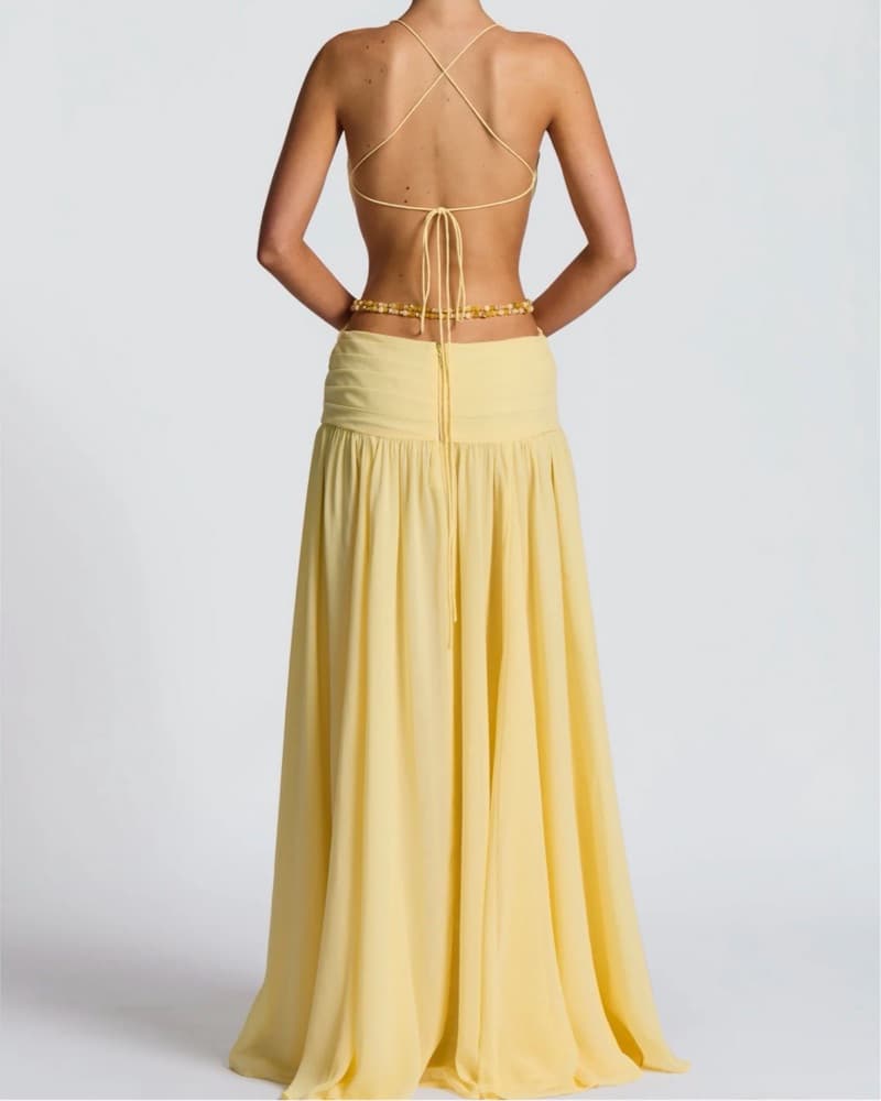 Indianna Maxi Dress- Lemon - Image 2