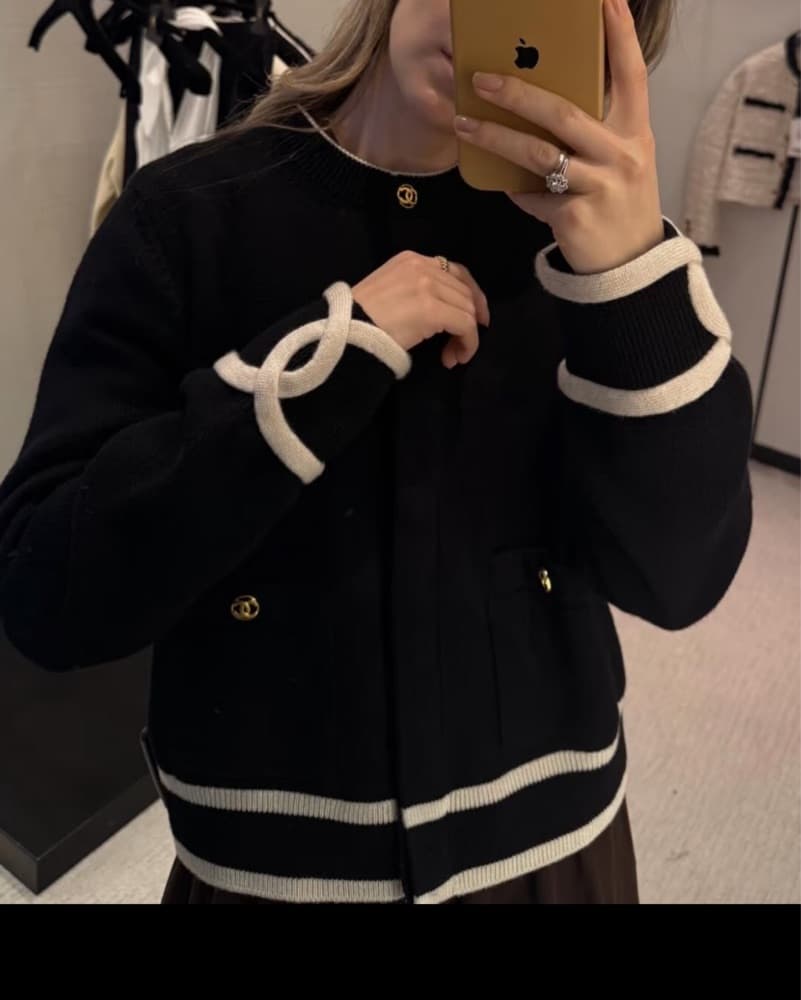 SS26 Black Chanel Cardigan - Image 1